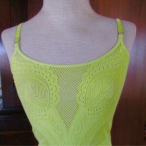 Roberto Cavalli “Just Cavalli” Brat Green Spandex Cut Out Cami Tank Top
